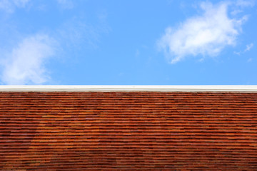 Roof tiles with the sky.