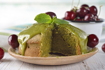 Matcha green tea pie