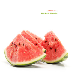Slice of watermelon on white background 