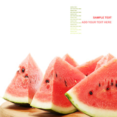 Slice of watermelon on white background 