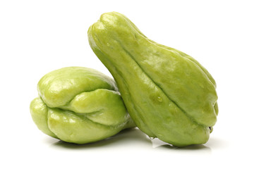 Chayote on white background 
