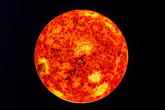 sun isolated in deep black background