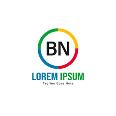 BN Letter Logo Design. Creative Modern BN Letters Icon Illustration