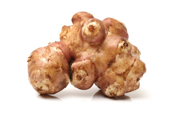 Jerusalem artichoke on white background 