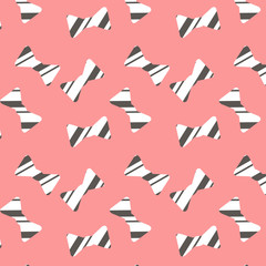 pattern with bow tie, line on pink
