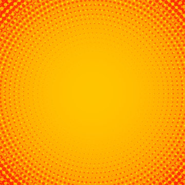 Abstract Orange Circular Halftone Background