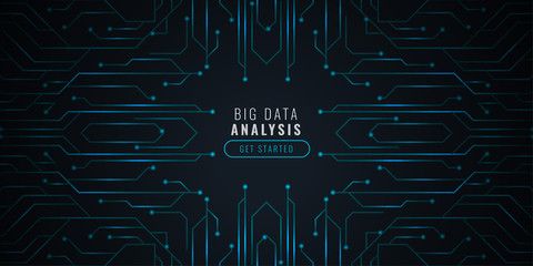 data analysis technology backgorund with circut diagram
