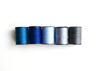 Multi-colored thread. Materials for needlework. Handmade.