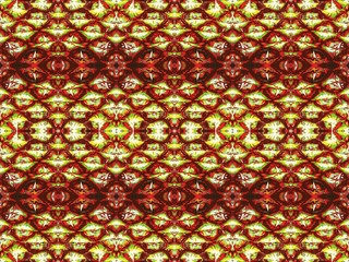 Seamless endless repeating bright ornament of multi-colored geometric shapes.