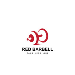 red barbell logo template