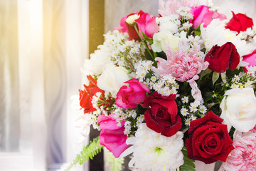 Close up boutique of  beautiful fresh flowers