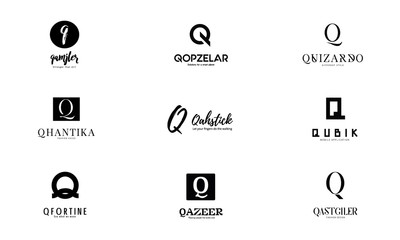 Q Letter Alphabetic Logos 2