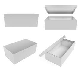 Gray shoe box. 3d rendering illustration isolated