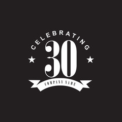 Celebrating 30th anniversary logo design template