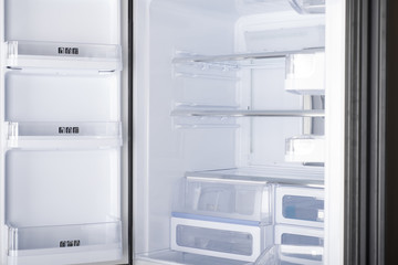 Refrigerator Isolated on White Background. Modern Kitchen and Domestic Major Appliances