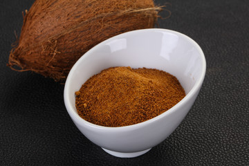 Coconut brown sugar in the bowl