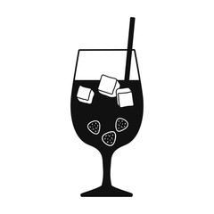 Cocktail glass icons isolated on white background