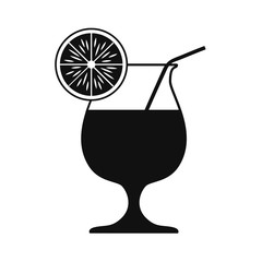 Cocktail glass icons isolated on white background