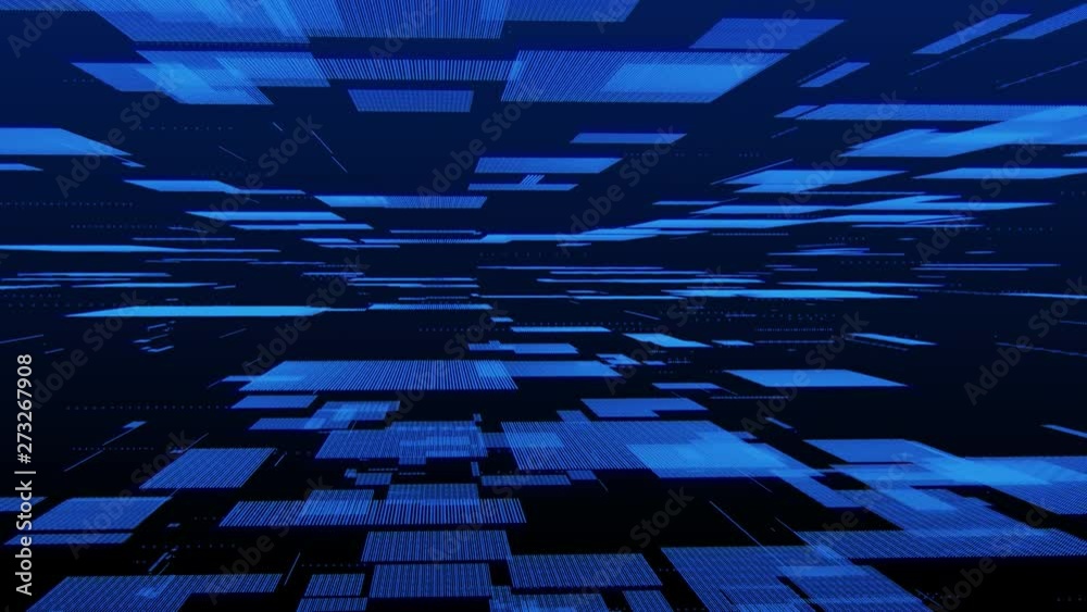 Poster Digital Construction Dot Moving Flow Data Communication Technology Motion. Grid Line Scifi Structure Particle Form Flickering In Cyber Space Concept.