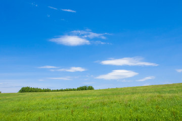 草原と大地と青空　シンプル背景　日本の北海道