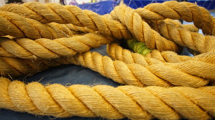 Close-up of the gym rope for a climbing exercises