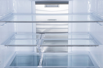 Refrigerator Isolated on White Background. Modern Kitchen and Domestic Major Appliances