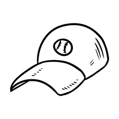 Baseball cap hand drawn sketch doodle icon
