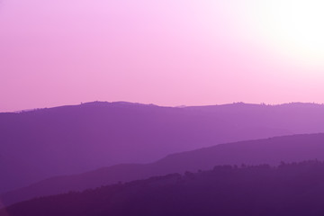 Fototapeta na wymiar ultra violet purple summer landscape
