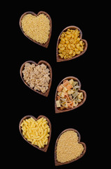 Variety of dry pasta