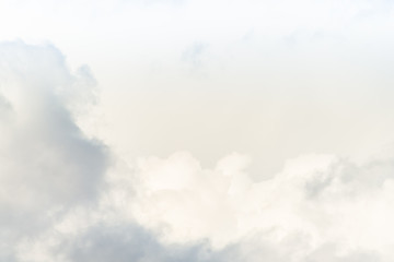 Twilight sky with effect of light pastel colors. Colorful sunset of soft clouds.