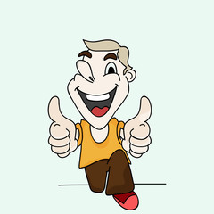 Cartoon character of a happy boy.