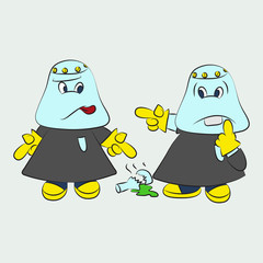 Cartoon characters of table lamp.