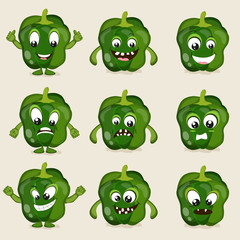 Character of capsicum with different moods.