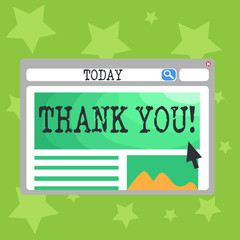 Text sign showing Thank You. Business photo text polite expression used when acknowledging gift service compliment Blank Template of Pastel Colorful Website Layout Design for Homepage Format