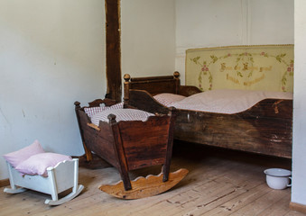 Old German bedroom copied in a museum