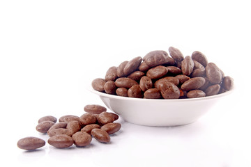 Chocolate almond in bowl