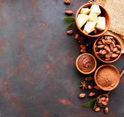 Cocoa beans, powder and cocoa butter