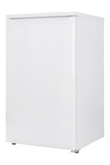 Refrigerator Isolated on White Background. Modern Kitchen and Domestic Major Appliances