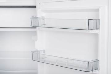 Refrigerator Isolated on White Background. Modern Kitchen and Domestic Major Appliances