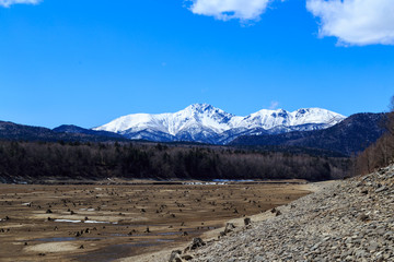 糠平湖とニベソツ山