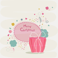 Merry Christmas celebration with gift box.