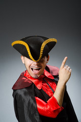 Man pirate against dark background