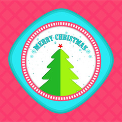 Tag, label and sticker for Merry Christmas.