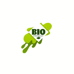 Bio Product,  organic leaves emblems, stickers,  frames and logo