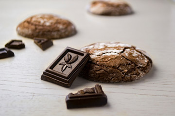 chocolate chip cookies on table