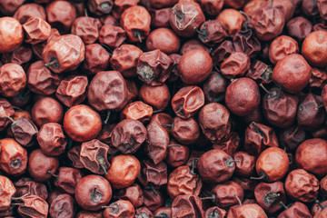 Close Up of Red dried jujube. Ziziphus mauritiana, also known as Chinese date, ber, Chinee apple,...