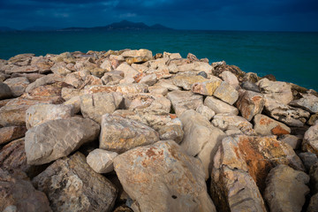Coast of the sea in Mallorca