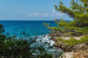 Idilic view on the mediterranean sea, Murter, Dalmatia, Croatia