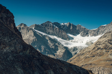 Fototapeta premium View of Mountains in winter Glacier.