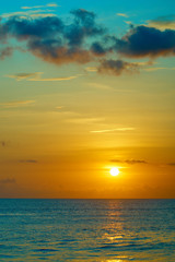 Colorful tropical sunset in famous tourist destination - Bali. S